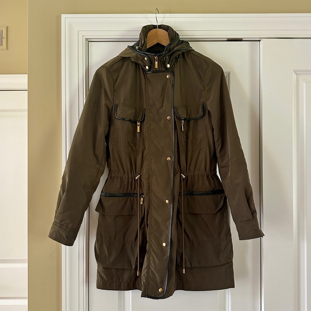 Zara Basic Utility Full Zip Cinch Lightweight Hoo… - image 3